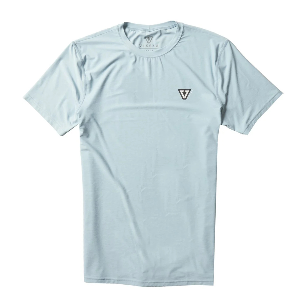 Vissla Twisted Eco Short Sleeve Lycra Rash Guard - Cool Blue Heather