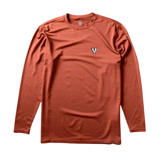 Vissla Twisted Eco Long Sleeve Lycra Rash Guard - Brick Heather