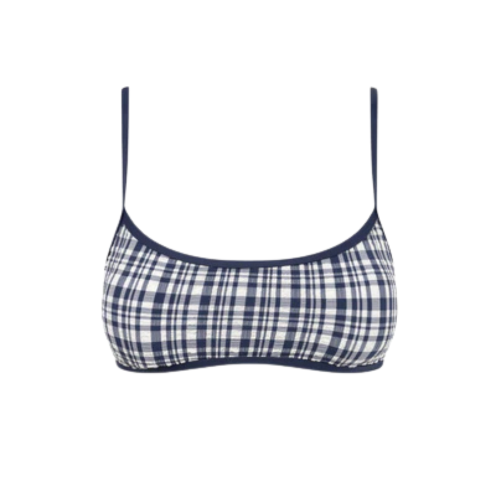 Rhythm - London Check Crop Top - Navy/White