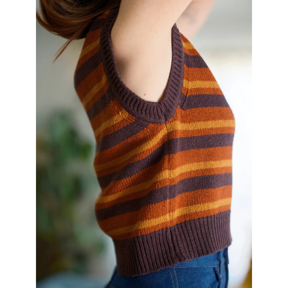 Mollusk - Merino Sweater Vest - Rust Stripe