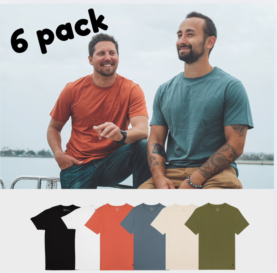 | 6 Pack | Organic Cotton T Shirt - Crew