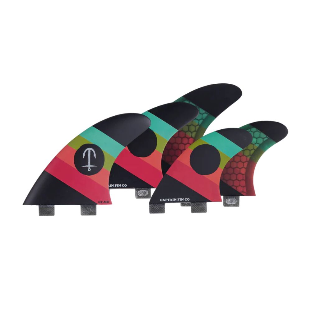 Captain Fin - CF-Series Med 5-fin (Twin Tab) - Black Multi