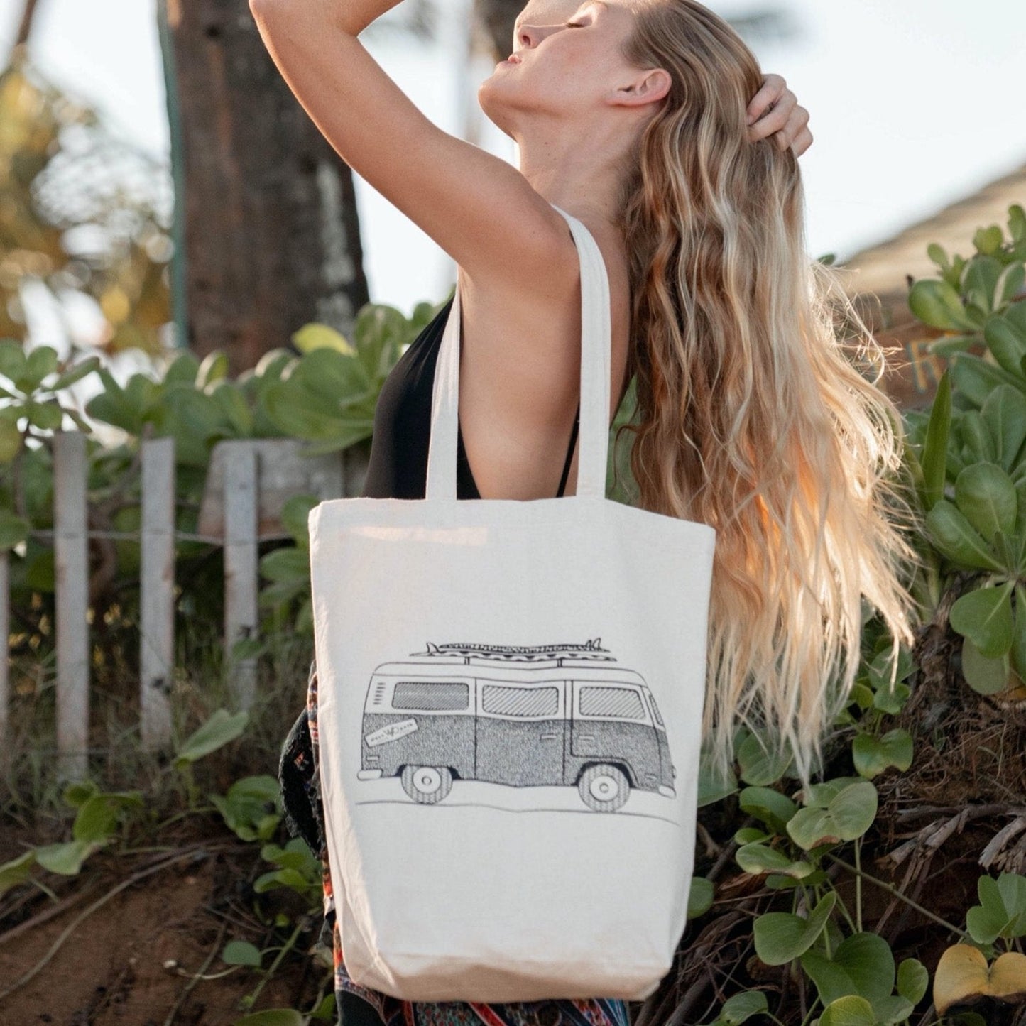 Organic Canvas Tote Bag - VW Bus