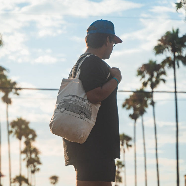 Organic Canvas Tote Bag - VW Bus