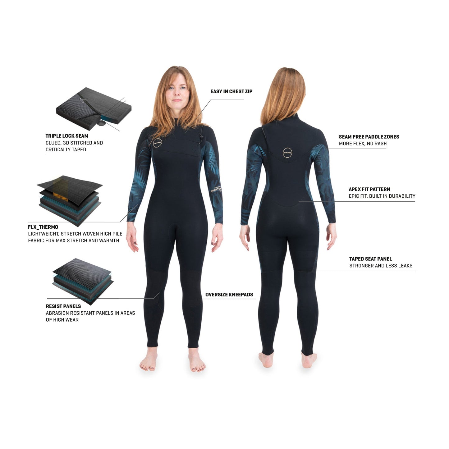 Dakine Womens Quantum Chest Zip 5/4/3 mm