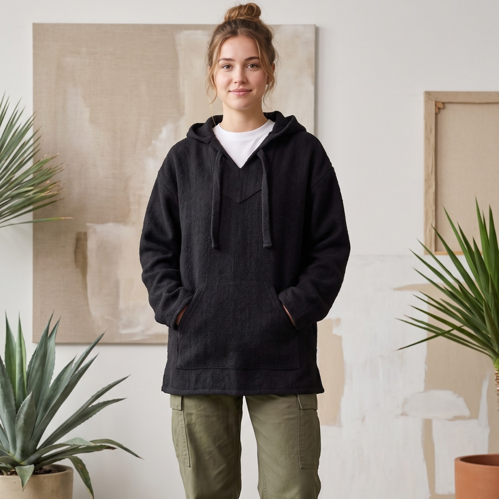 Authentic Baja Hoodie - Solid Black