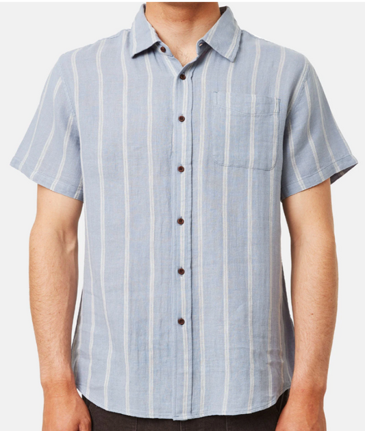 Alan Shirt - Linen Cotton Button Up Short Sleve