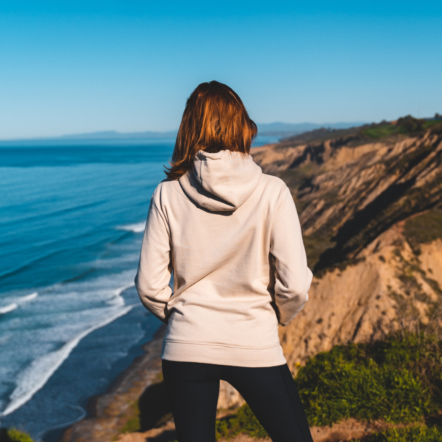 Women's Organic Pull Over Hoodie - Beige