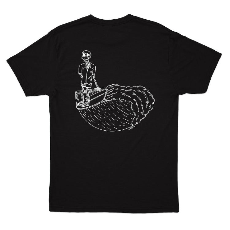 Skeleton Surfer Tee Black - Organic