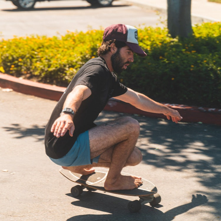 Surfing Llama Black Tee - Organic Cotton