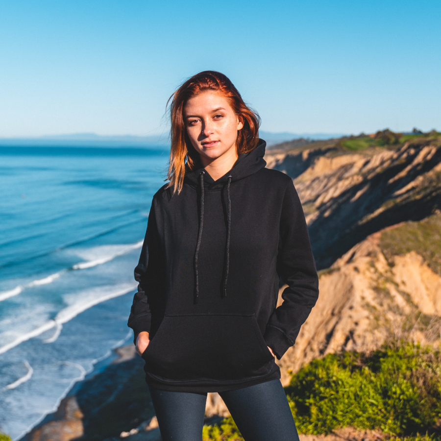 Women's Organic Pull Over Hoodie - Black