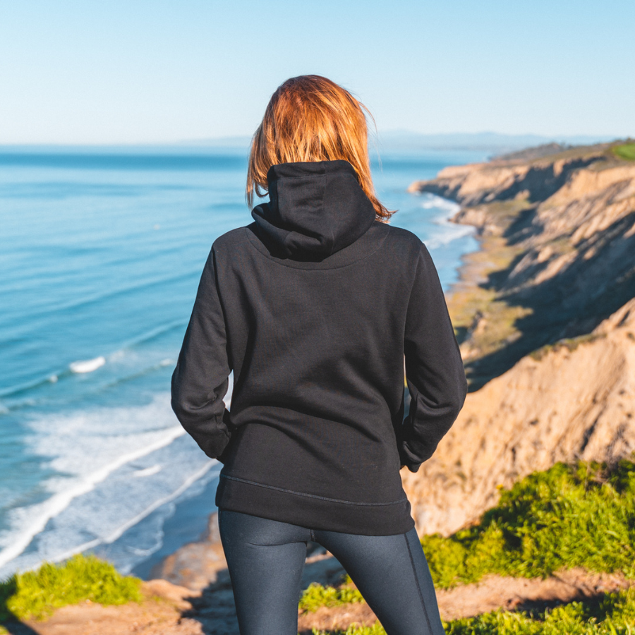 Women's Organic Pull Over Hoodie - Black