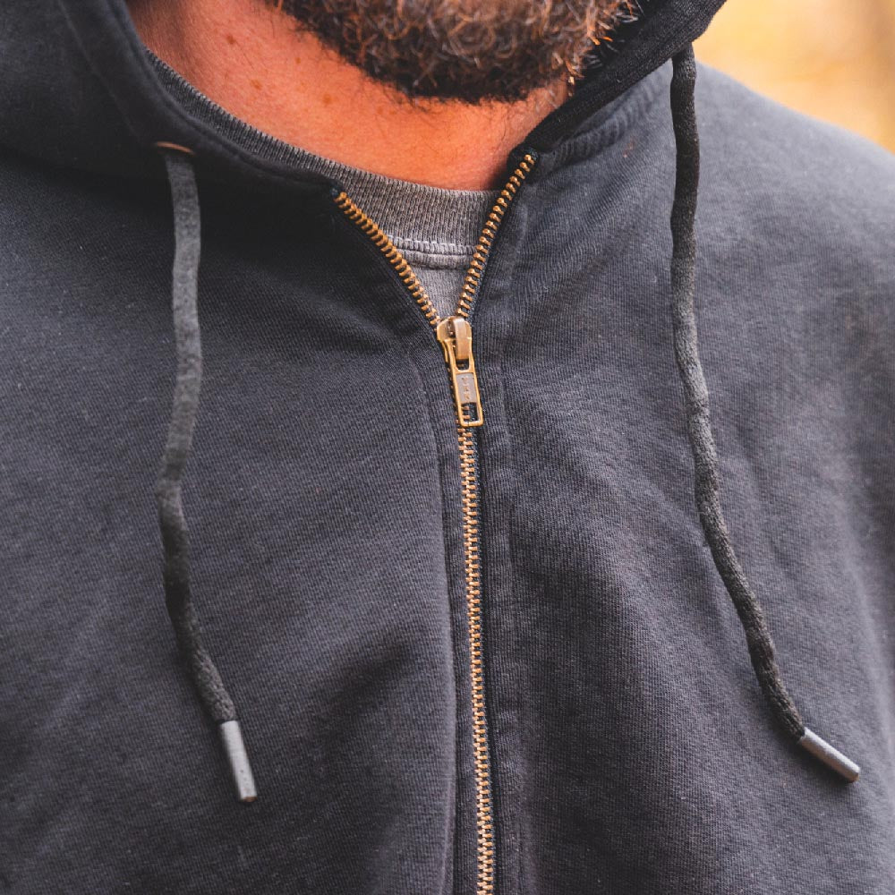 Men's Organic Zip-Up Hoodie - Black