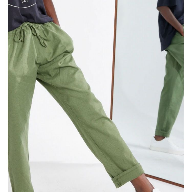 Linen Pant - Olive Green