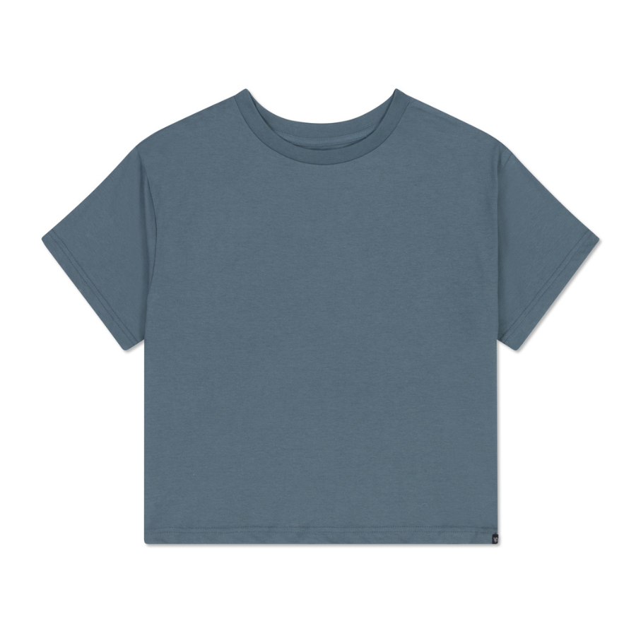 Women's Organic Cotton Boxy Tee - Slate Blue