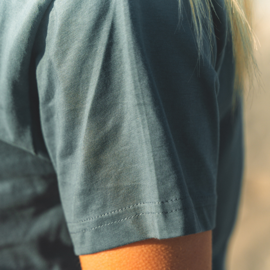 Women's Organic Cotton Boxy Tee - Slate Blue