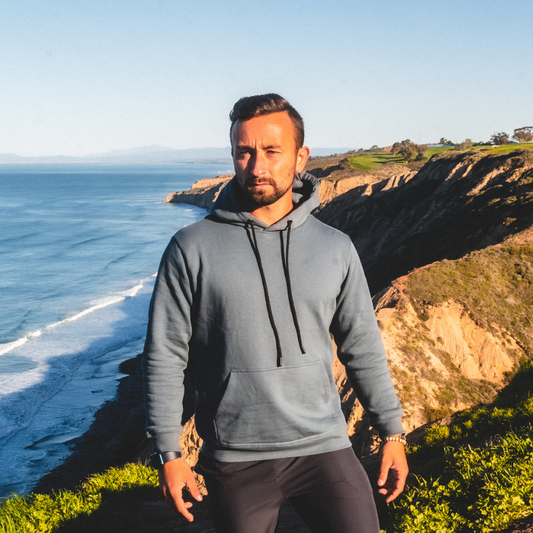 Men's Organic Pull Over Hoodie - Slate Blue