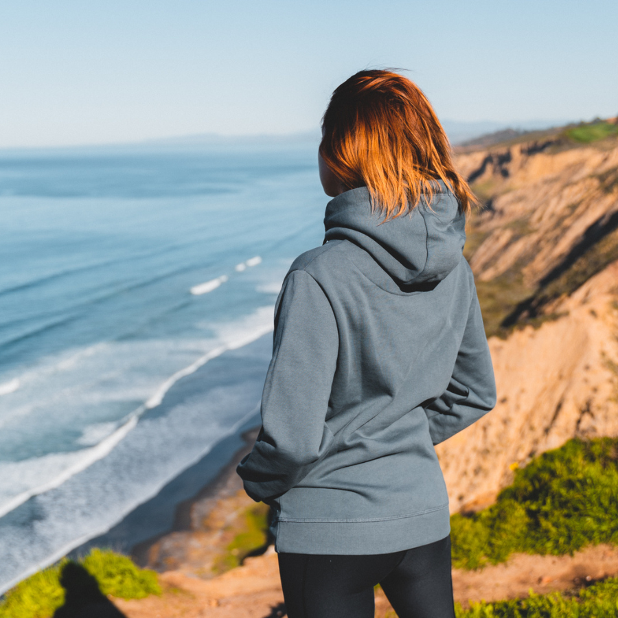 Women's Organic Pull Over Hoodie - Slate Blue