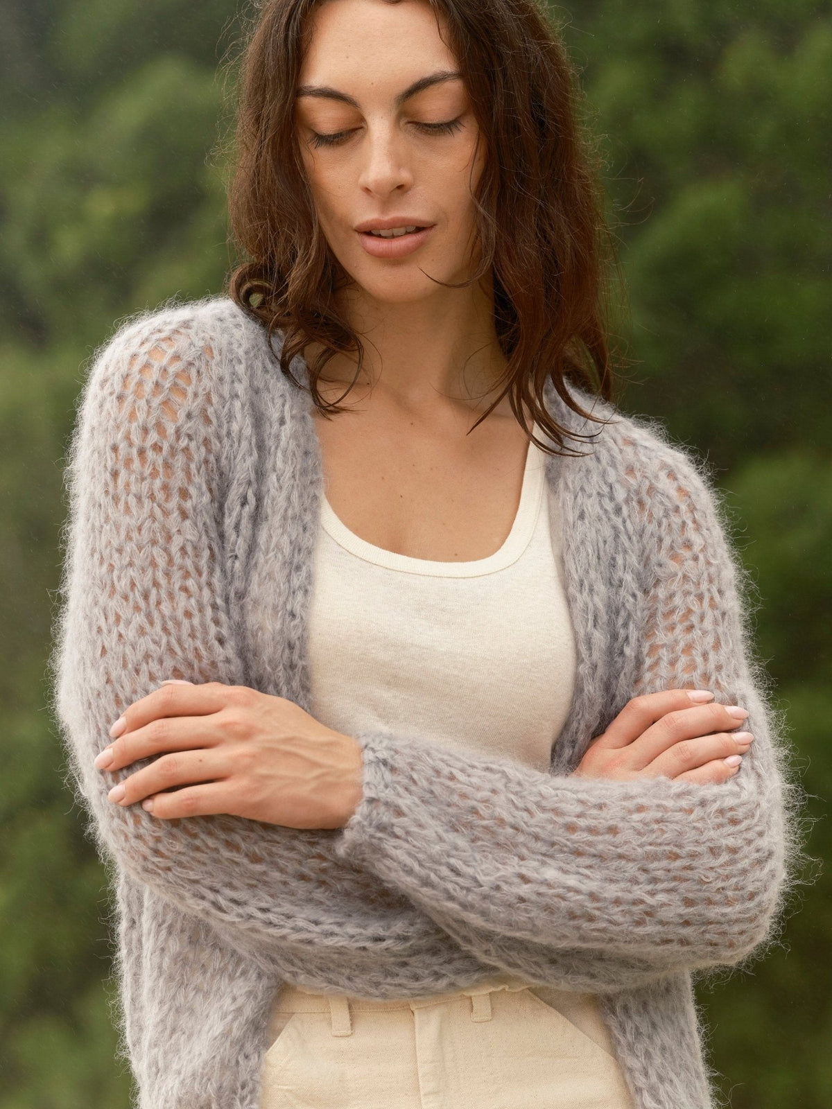 Mollusk Cloud Cardigan - Women's Mohair Blend Open Front Sweater