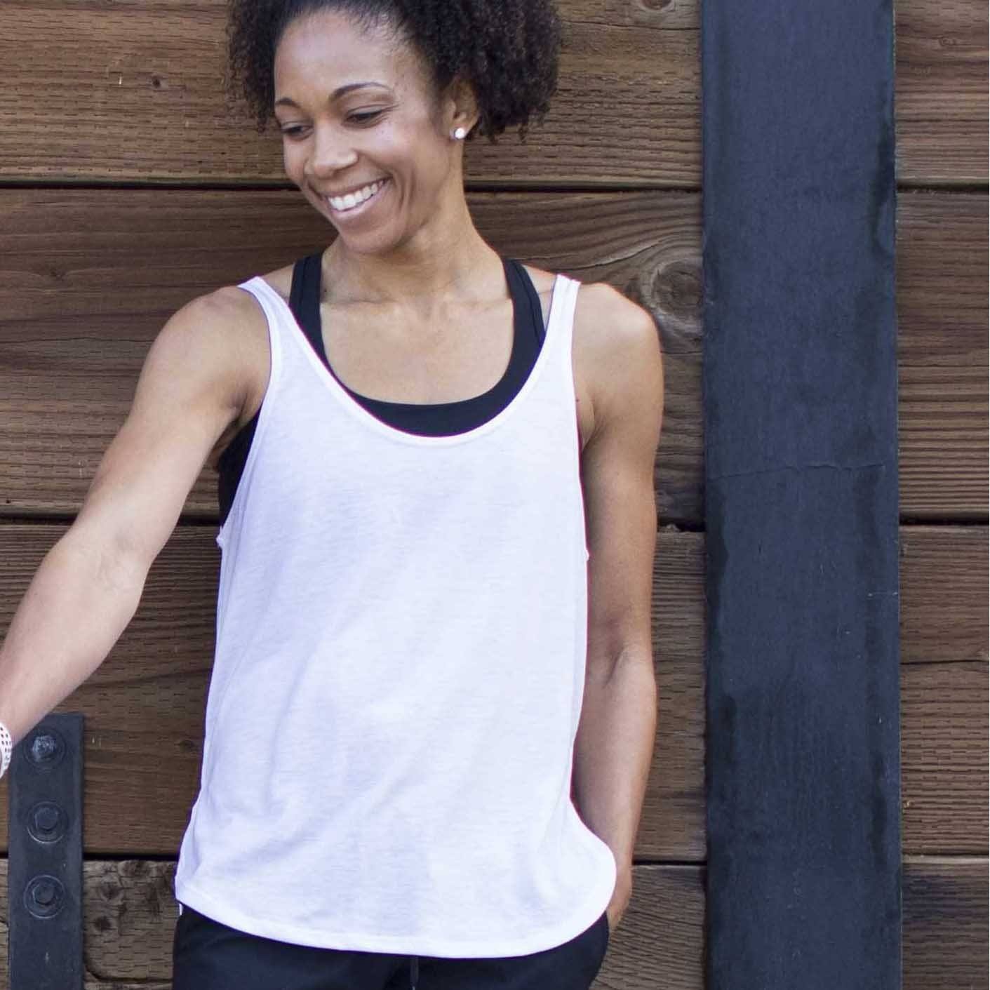 Jessica Yoga Tank in White (Size L)