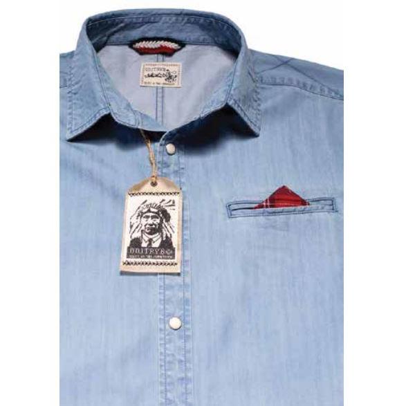 Tailored Denim Button Up with Elbow Patches