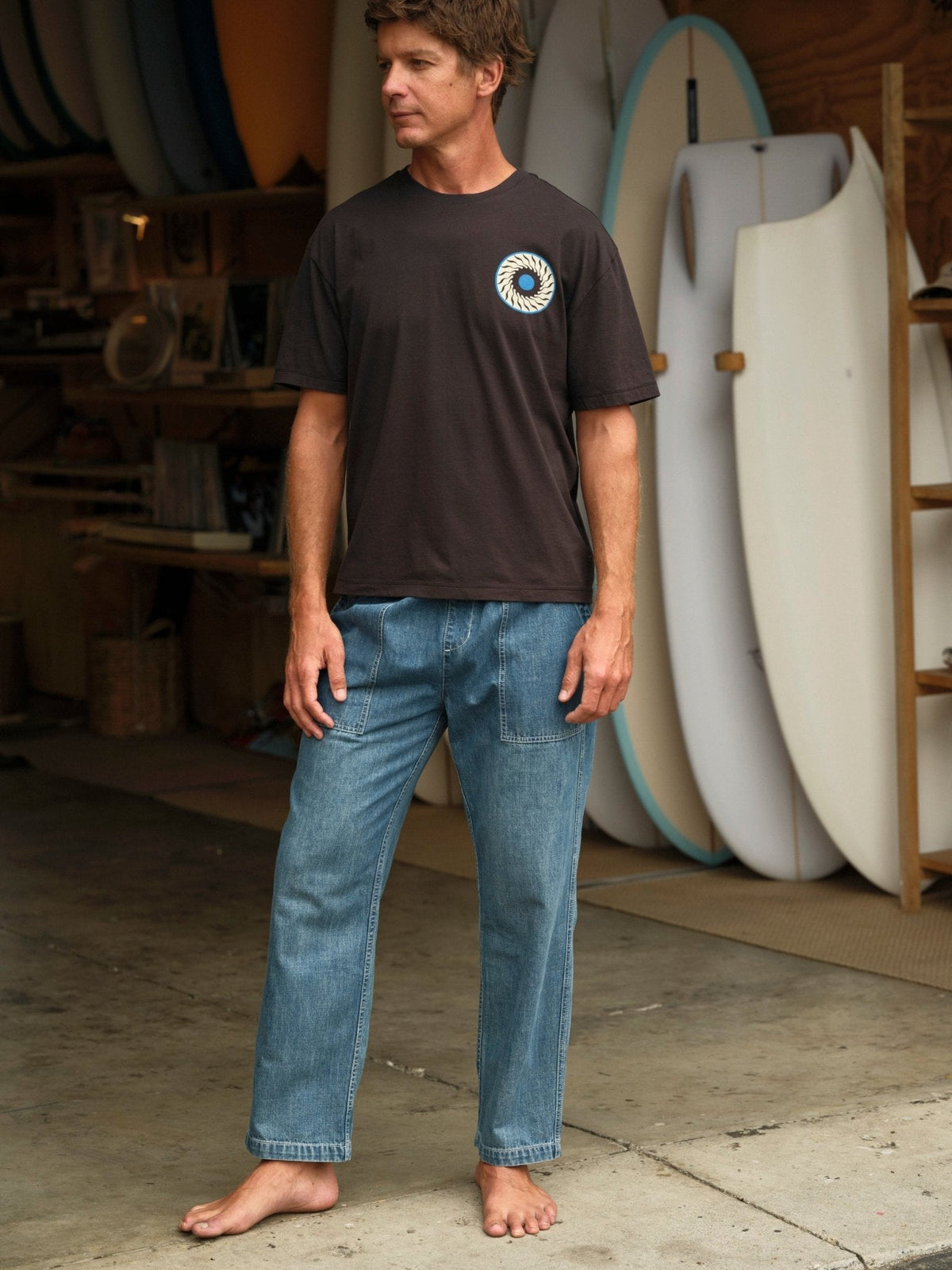 Mollusk Drawstring Salvador Pants - Men's Relaxed Vintage Denim Pants