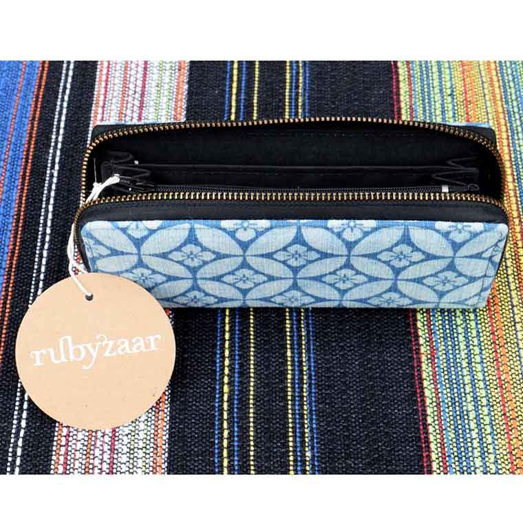 Blue Hibiscus Clutch Wallet