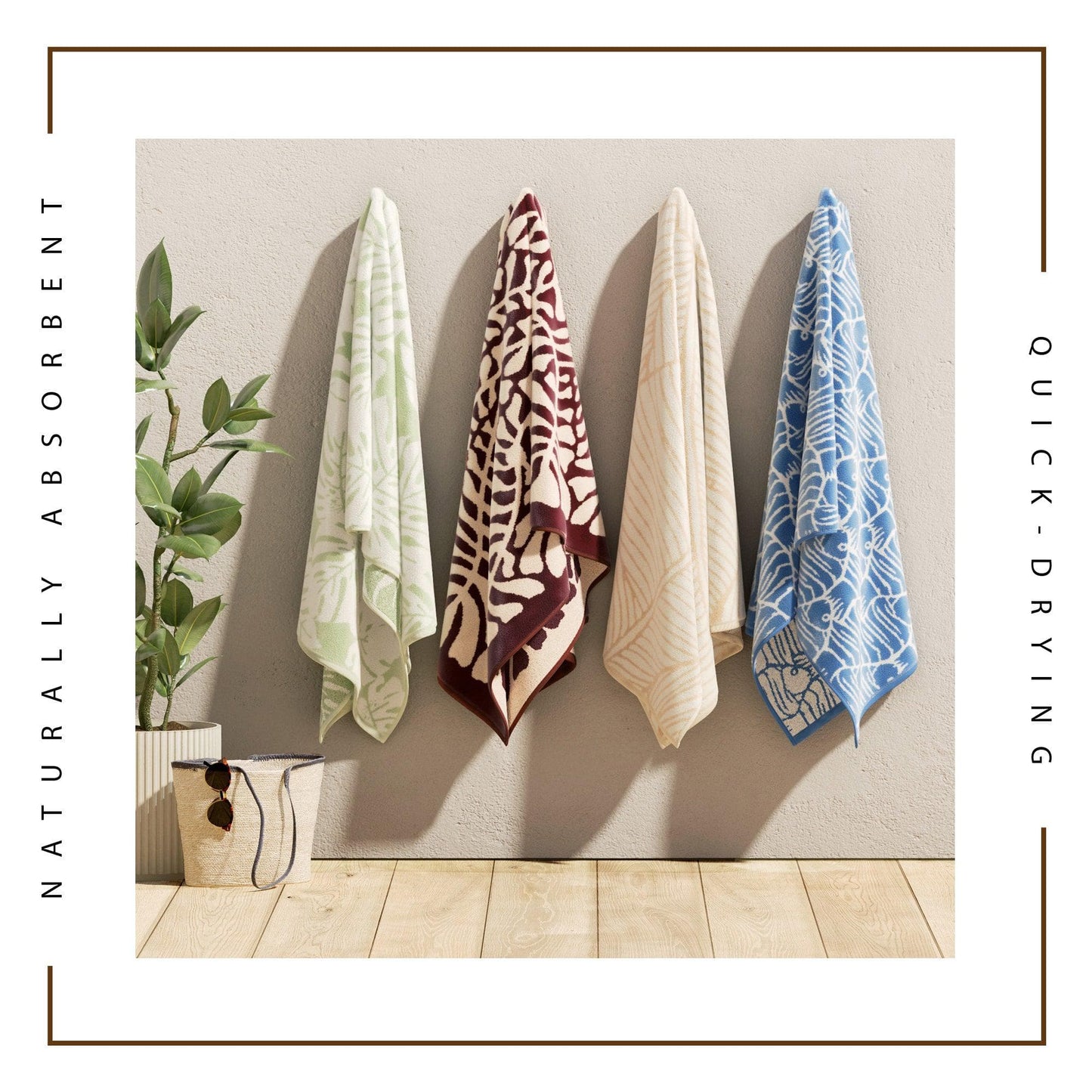 Oversized Retro Printed Beach Towel - St. Barts Collection