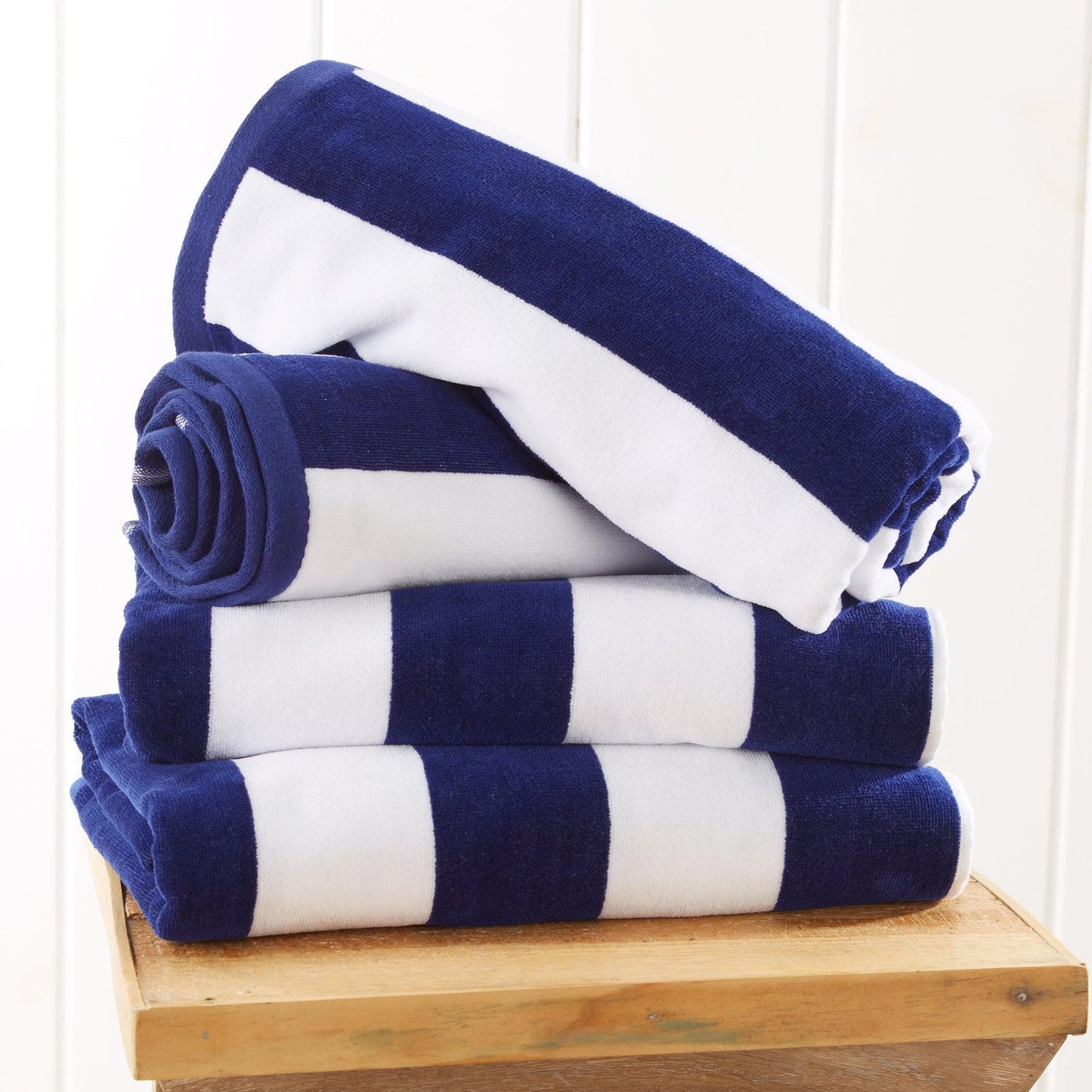 Cotton Velour Cabana Stripe Beach Towel - Novia Collection