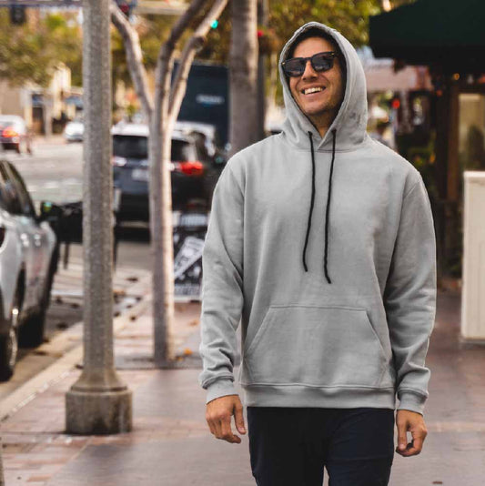 Men's Organic Pullover Hoodie - Grey