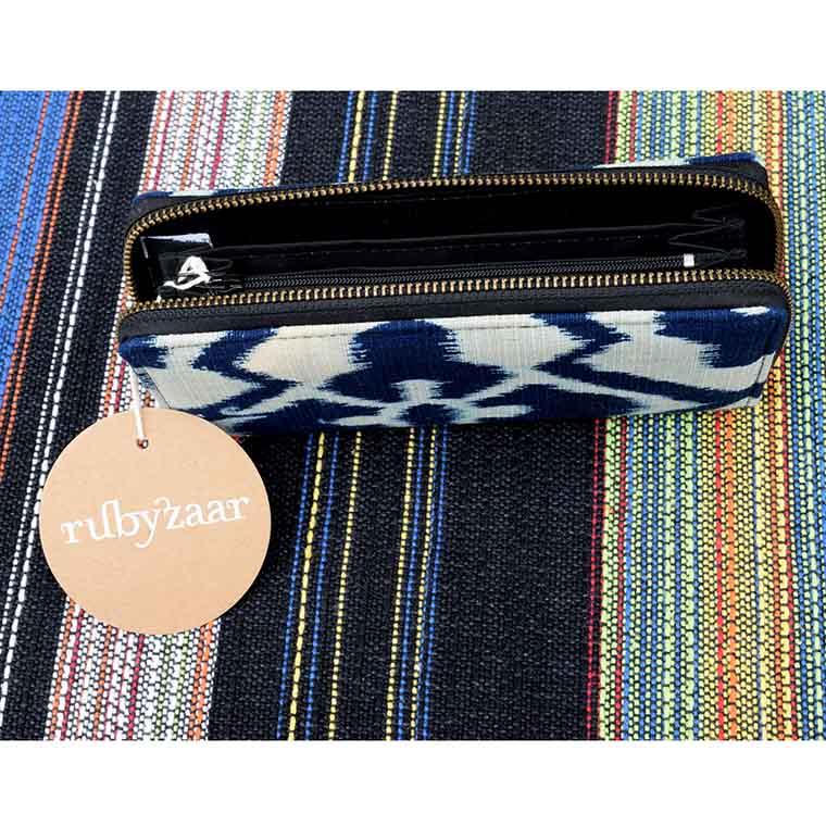 Indigo Print Clutch Wallet