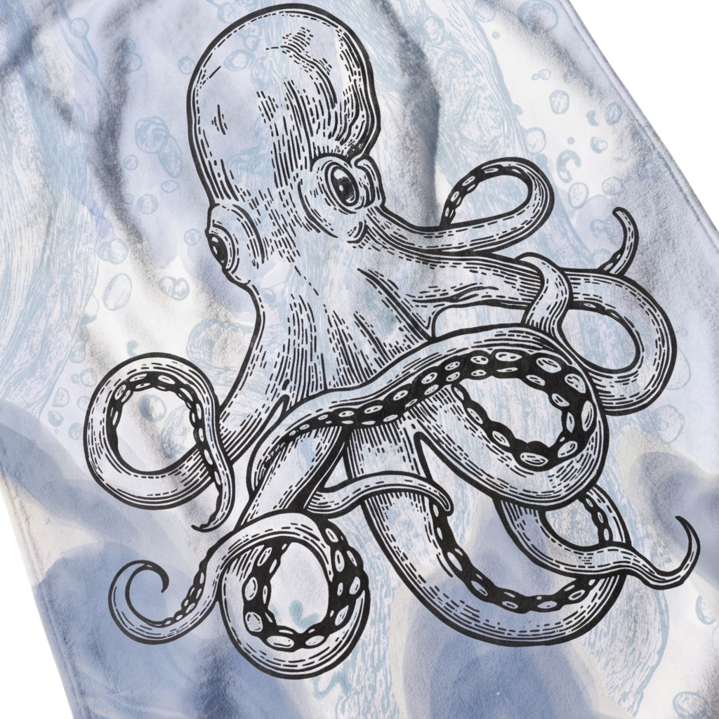 Kraken Beach Towel – Octopus Wave Design