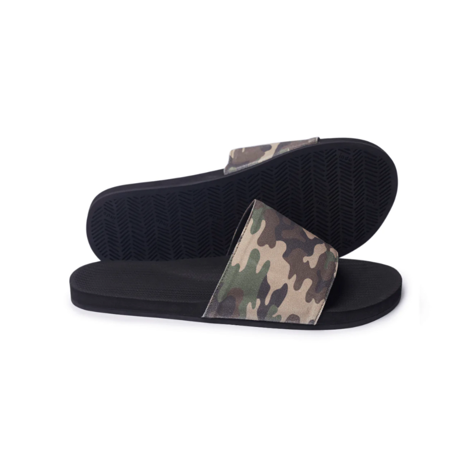 Men's Black and Camo Eco-Friendly Slides