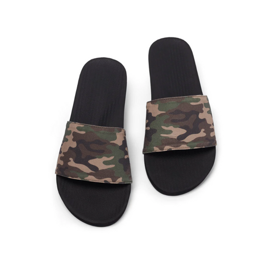 Men's Black and Camo Eco-Friendly Slides