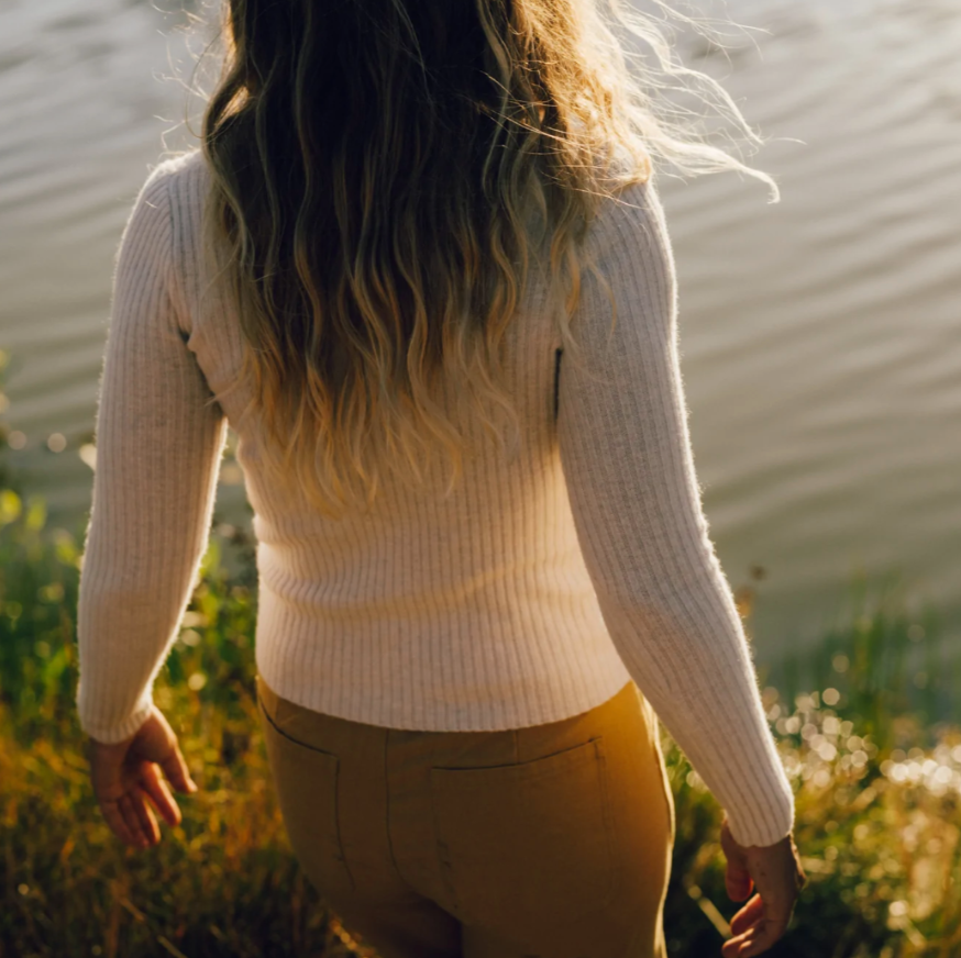 Merino Wool Long Sleeve Tee - Natural