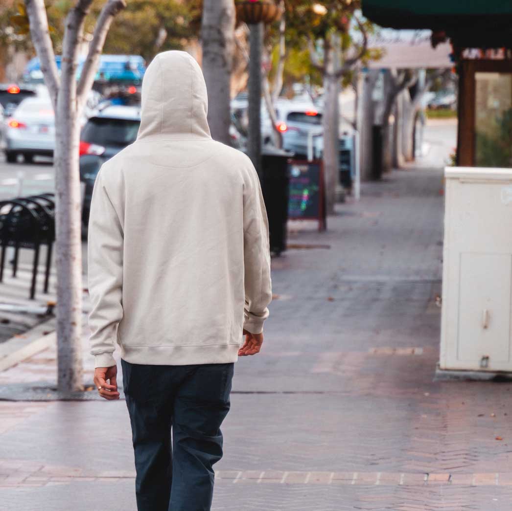 Men's Organic Pull Over Hoodie - Beige