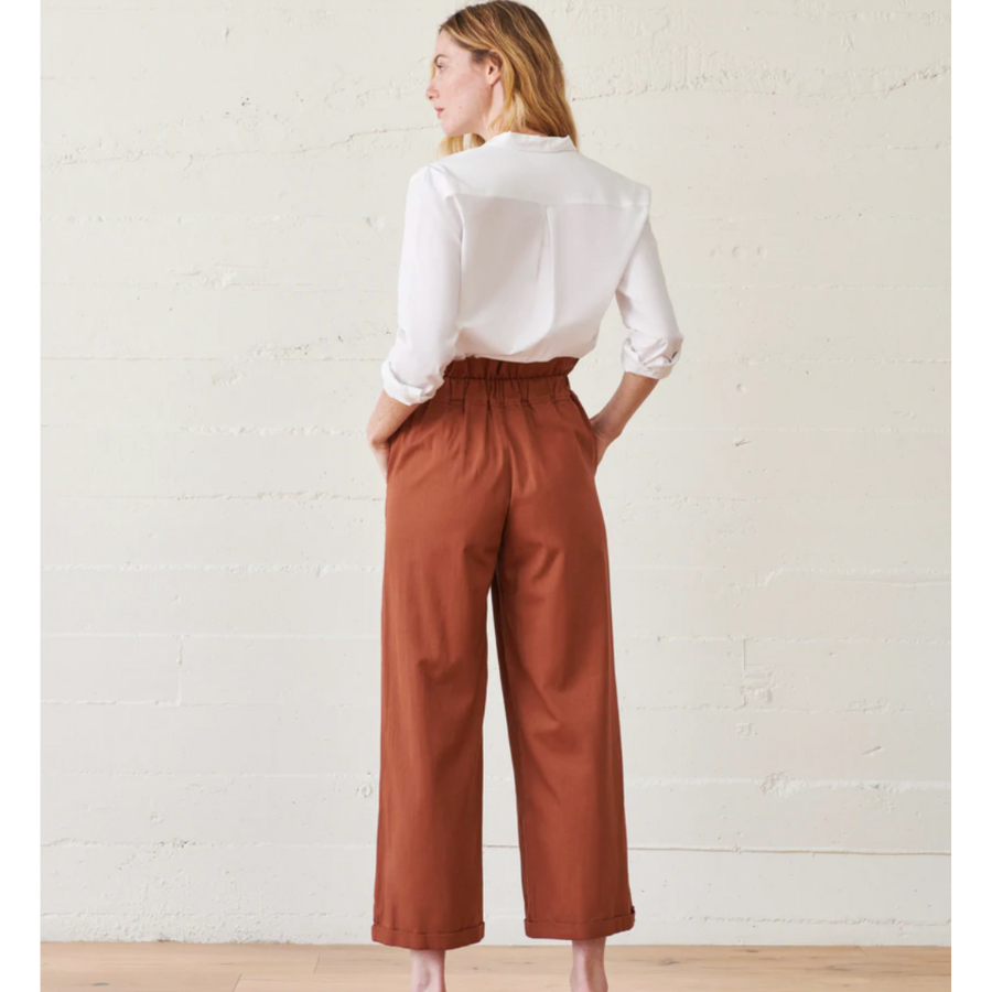 Dark Tan Paper Bag Trousers