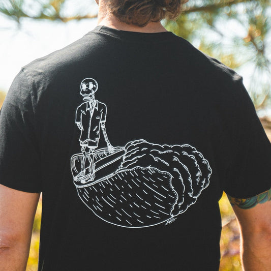 Skeleton Surfer Tee Black - Organic