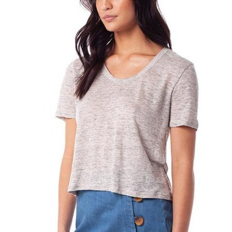 Linen Tee - Grey Marle