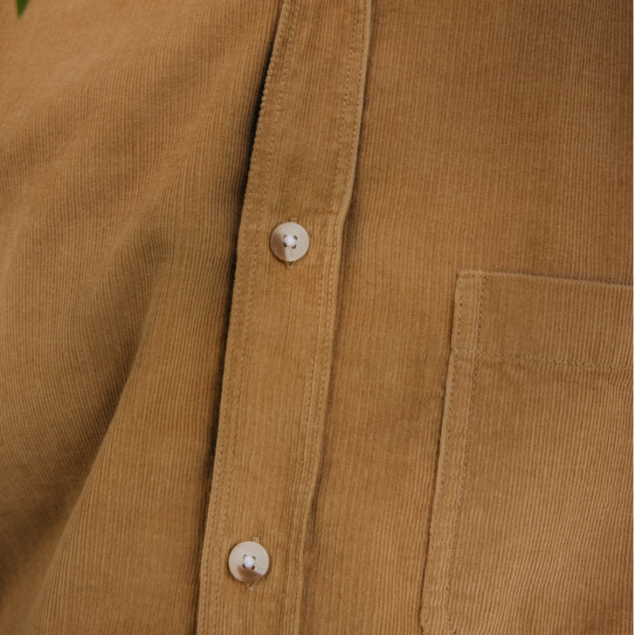 Tan Corduroy One Pocket Shirt - Size L