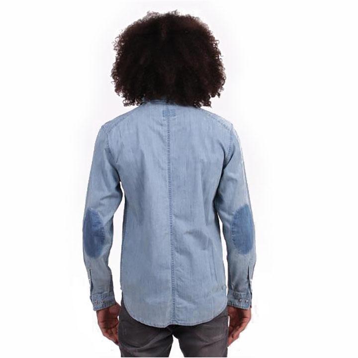 Tailored Denim Button Up with Elbow Patches