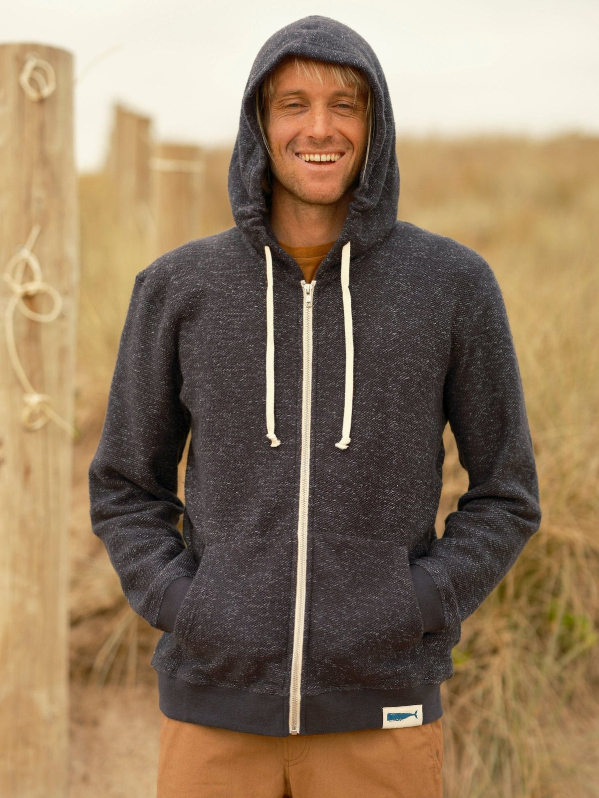 Mollusk Whale Patch Zip Up - Men's French Terry Zip Hoodie