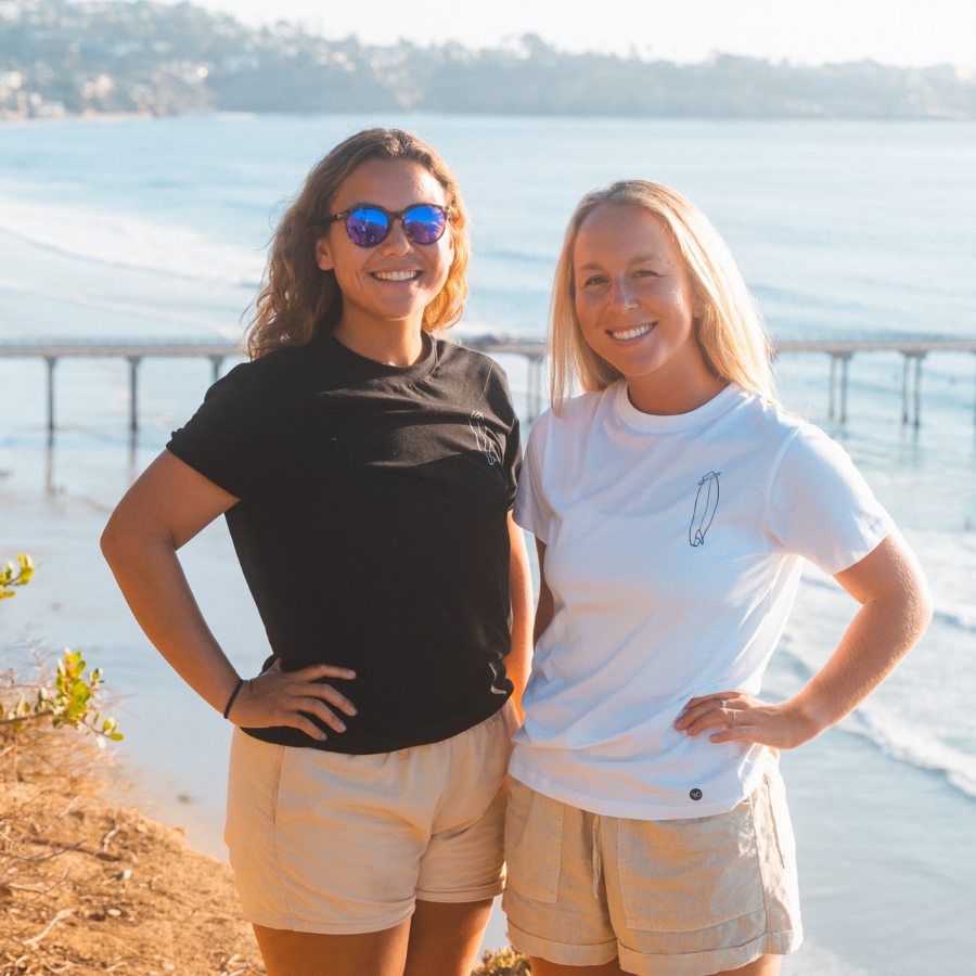 Surfer Beach T Shirt, White - Organic Cotton