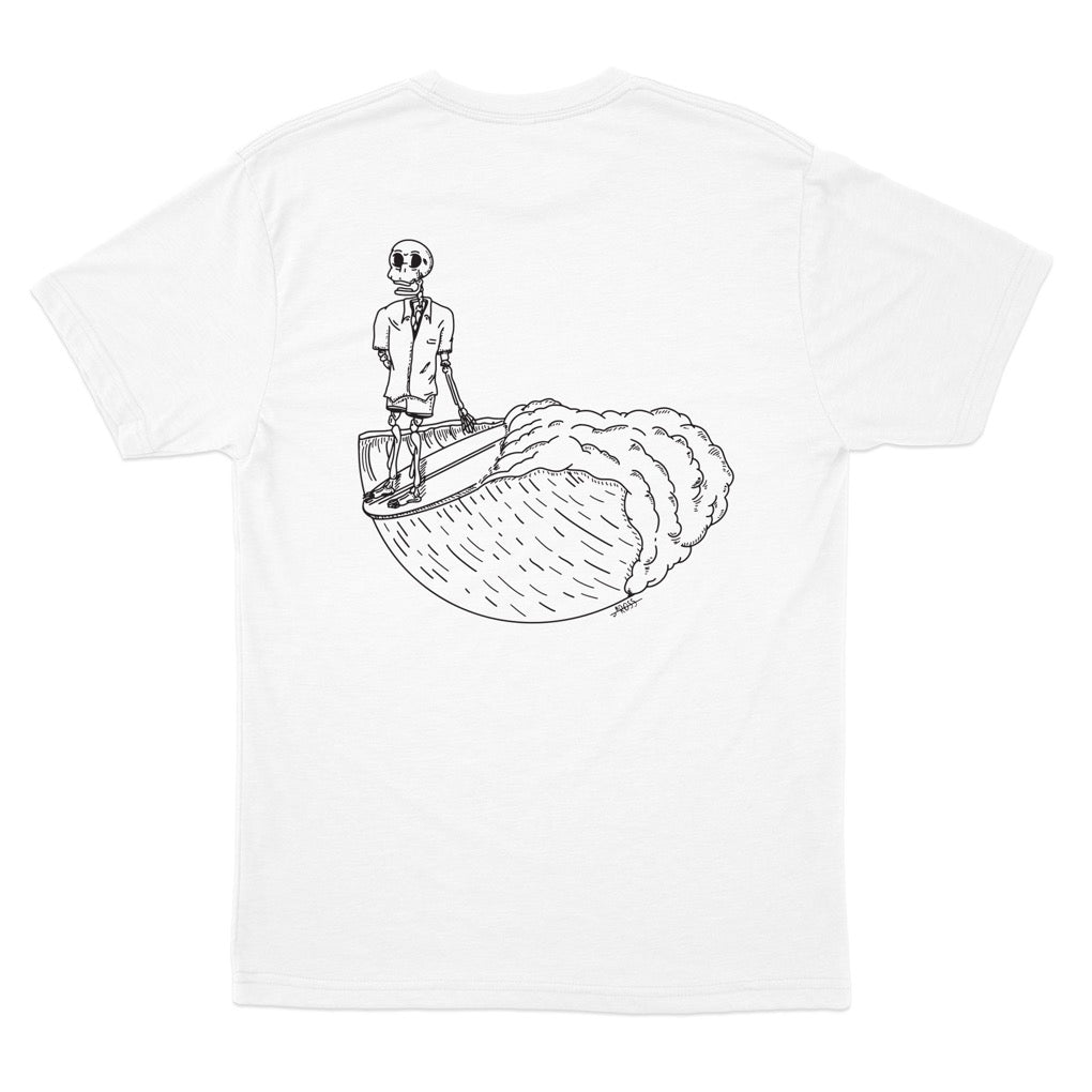 Skeleton Surfer Tee White - Organic