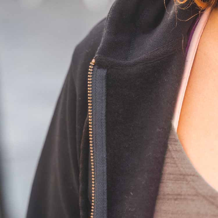 Women's Organic Zip-Up Hoodie - Black